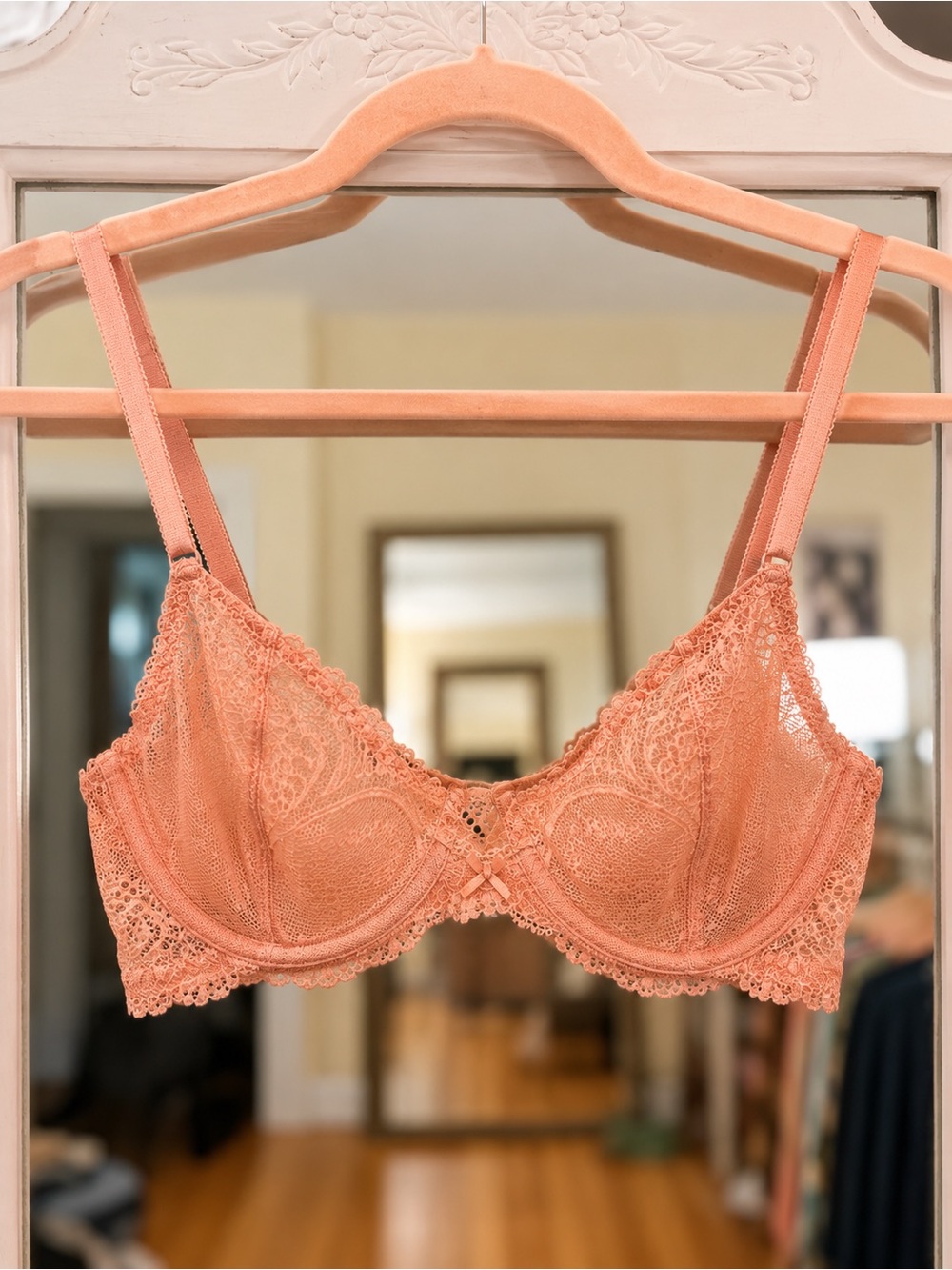 Cotton On Body Blush Pink Sheer Lace Underwire Bra 32C